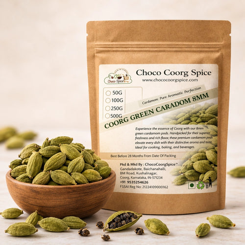 Coorg Green Cardamom - 8mm Green Cardamom Coorg Elaichi